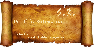 Orsós Kolombina névjegykártya