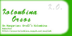 kolombina orsos business card
